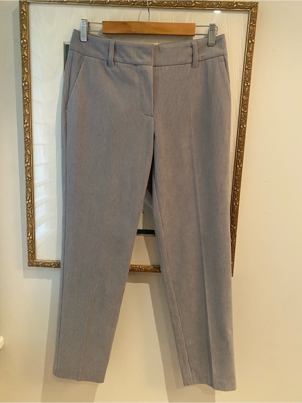Olsen Women's Soft New Light Gray Pinstripe Dress Pants